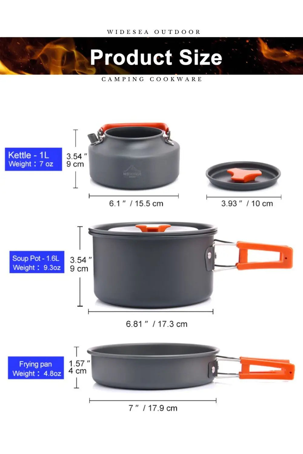 Widesea Camping Cookware Set for Outdoor Cooking