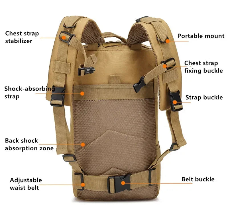 Tactical Camouflage Fishing Backpack – Outdoor 3P Pack