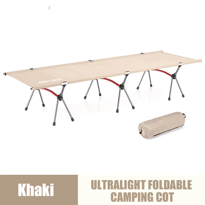 WESTTUNE Ultralight Camping Cot – Folding Bed with Leg Extenders