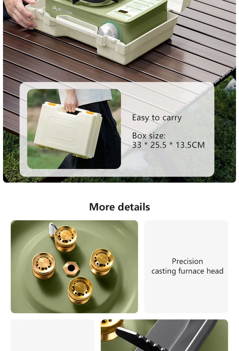 BISINNA Campi    BISINNA 5800W Portable Camping Gas Stove – High Firepower Burnerng Gas Stove 5800W High Firepower Outdoor Portable Cassette Burner for Picnic Hiking Trekking